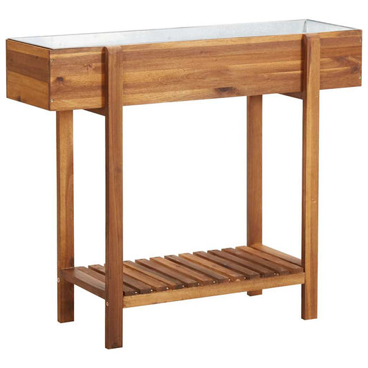 43793 vidaXL Raised Garden Raised Bed Solid Acacia Wood and Zinc