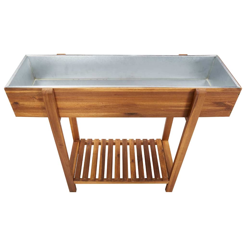 vidaXL Raised Garden Raised Bed Solid Acacia Wood and Zinc