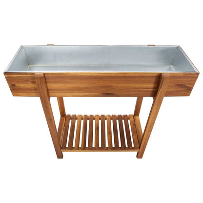 vidaXL Raised Garden Raised Bed Solid Acacia Wood and Zinc