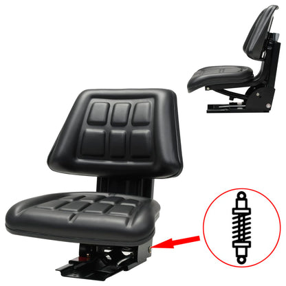 vidaXL Tractor Seat | Black | Steel frame, PVC upholstery | Universal