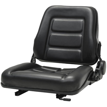 142318 vidaXL Forklift & Tractor Seat with Adjustable Backrest Black