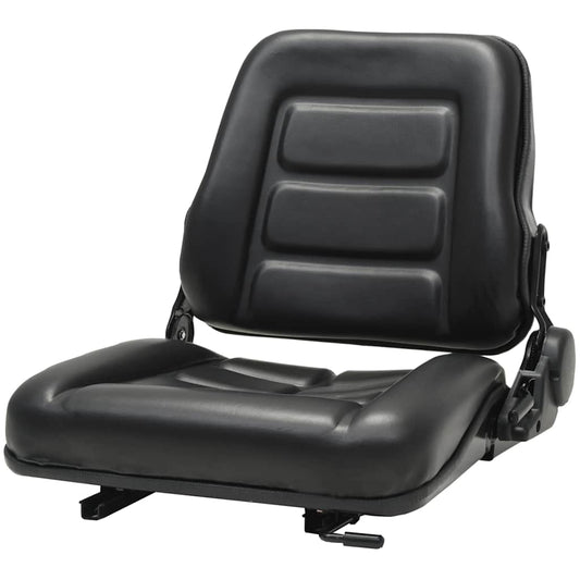 142318 vidaXL Forklift & Tractor Seat with Adjustable Backrest Black