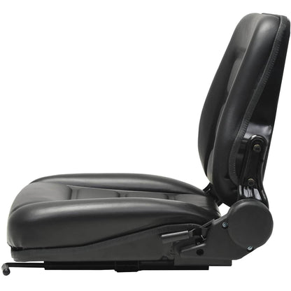142318 vidaXL Forklift & Tractor Seat with Adjustable Backrest Black