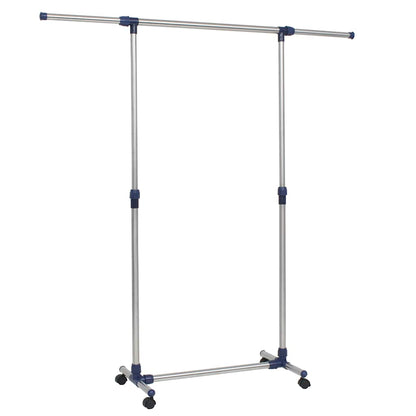 245625 vidaXL Adjustable Clothes Rack Stainless Steel 165x44x150 cm Silver