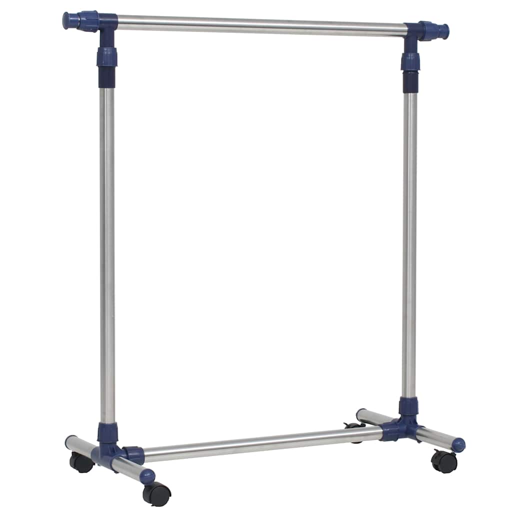 245625 vidaXL Adjustable Clothes Rack Stainless Steel 165x44x150 cm Silver
