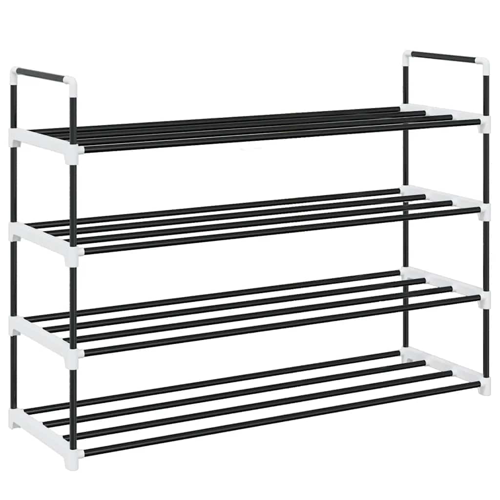 vidaXL Shoe Rack | Black | Metal and Plastic | Medium | Shoe Rack | Rectangular