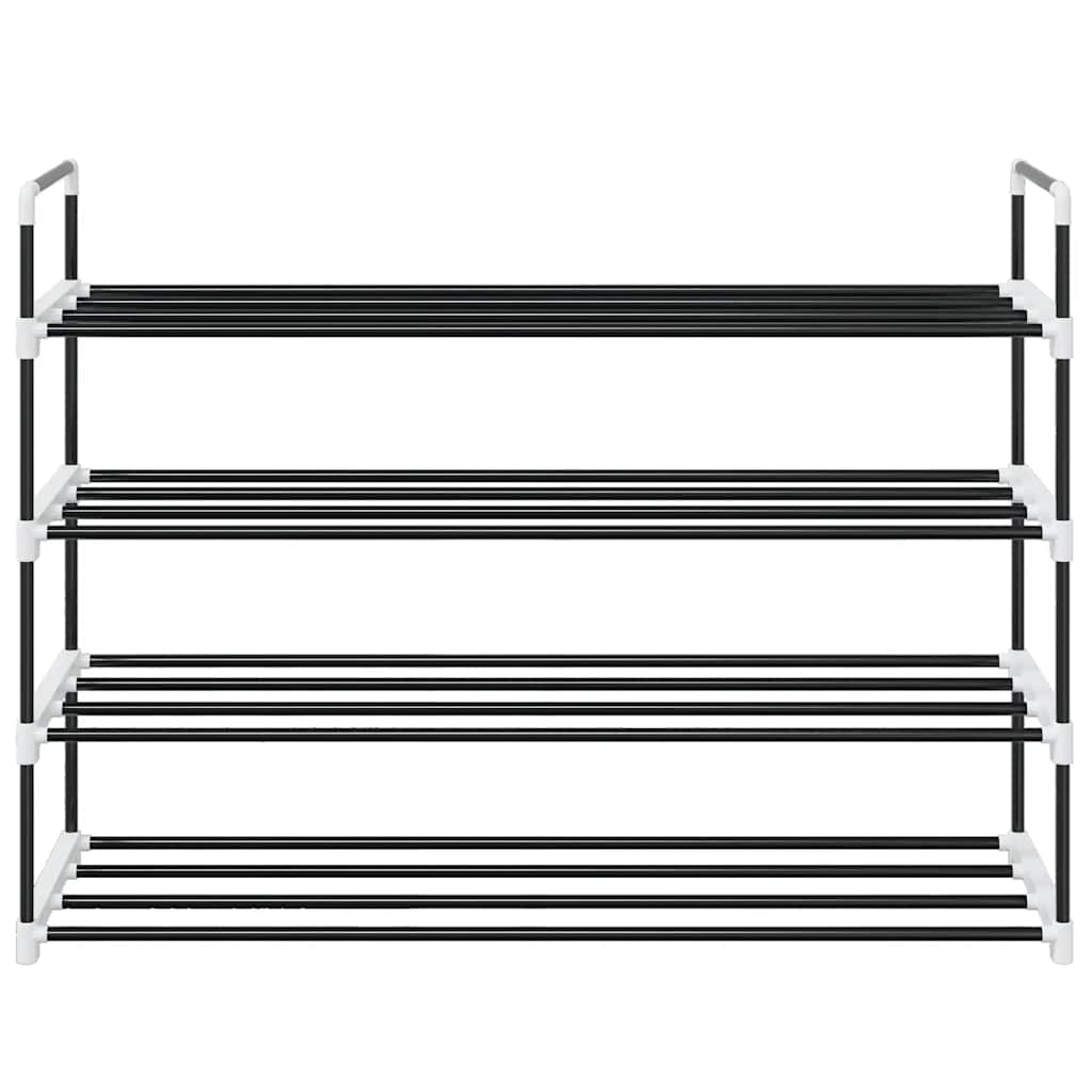 vidaXL Shoe Rack | Black | Metal and Plastic | Medium | Shoe Rack | Rectangular