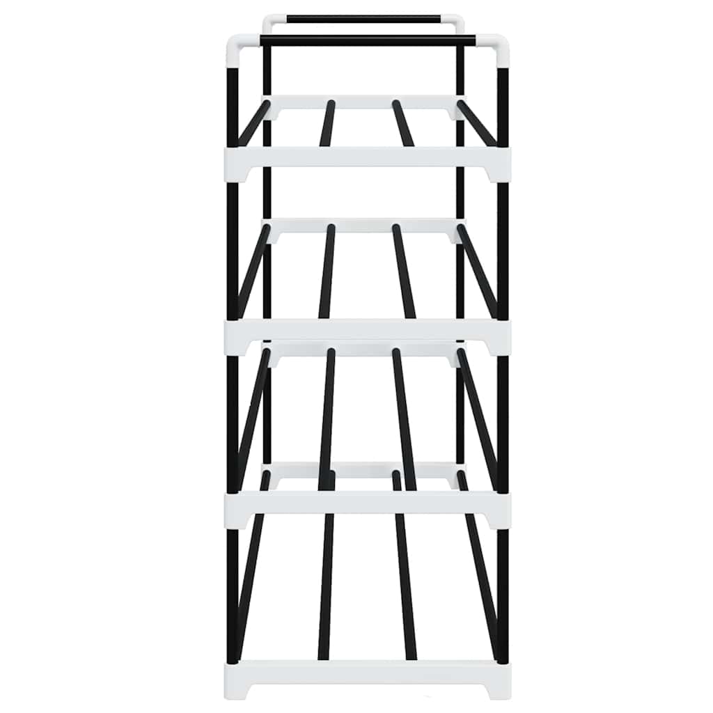 vidaXL Shoe Rack | Black | Metal and Plastic | Medium | Shoe Rack | Rectangular