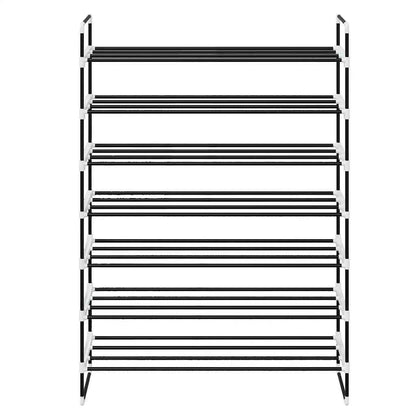 vidaXL Shoe Rack with 7 Shelves Metal and Plastic Black