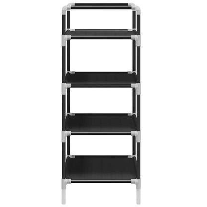vidaXL Shoe Rack with 4 Shelves Metal and Non-woven Fabric Black
