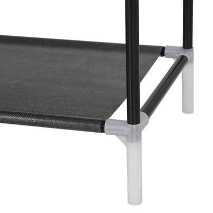 245628 vidaXL Shoe Rack with 4 Shelves Metal and Non-woven Fabric Black