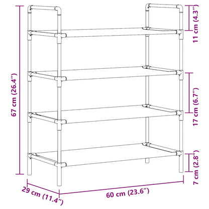 vidaXL Shoe Rack | Black | Metal | Standard | Shoe Rack | Rectangular