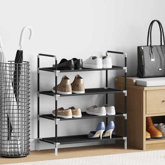 vidaXL Shoe Rack | Black | Metal | Standard | Shoe Rack | Rectangular