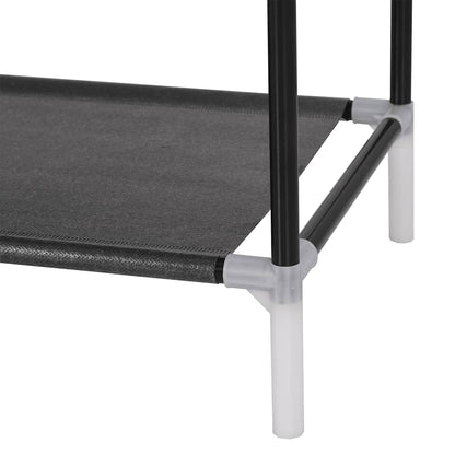 vidaXL Shoe Rack with 10 Shelves Metal and Non-woven Fabric Black