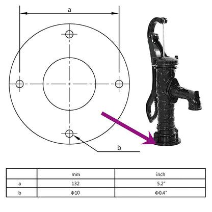 vidaXL Garden Hand Water Pump Cast Iron