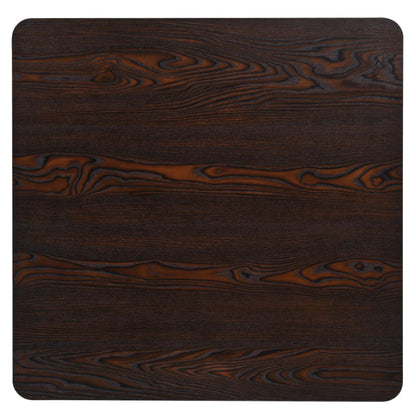 vidaXL Bistro Table MDF and Steel Square 80x80x75 cm Dark Ash