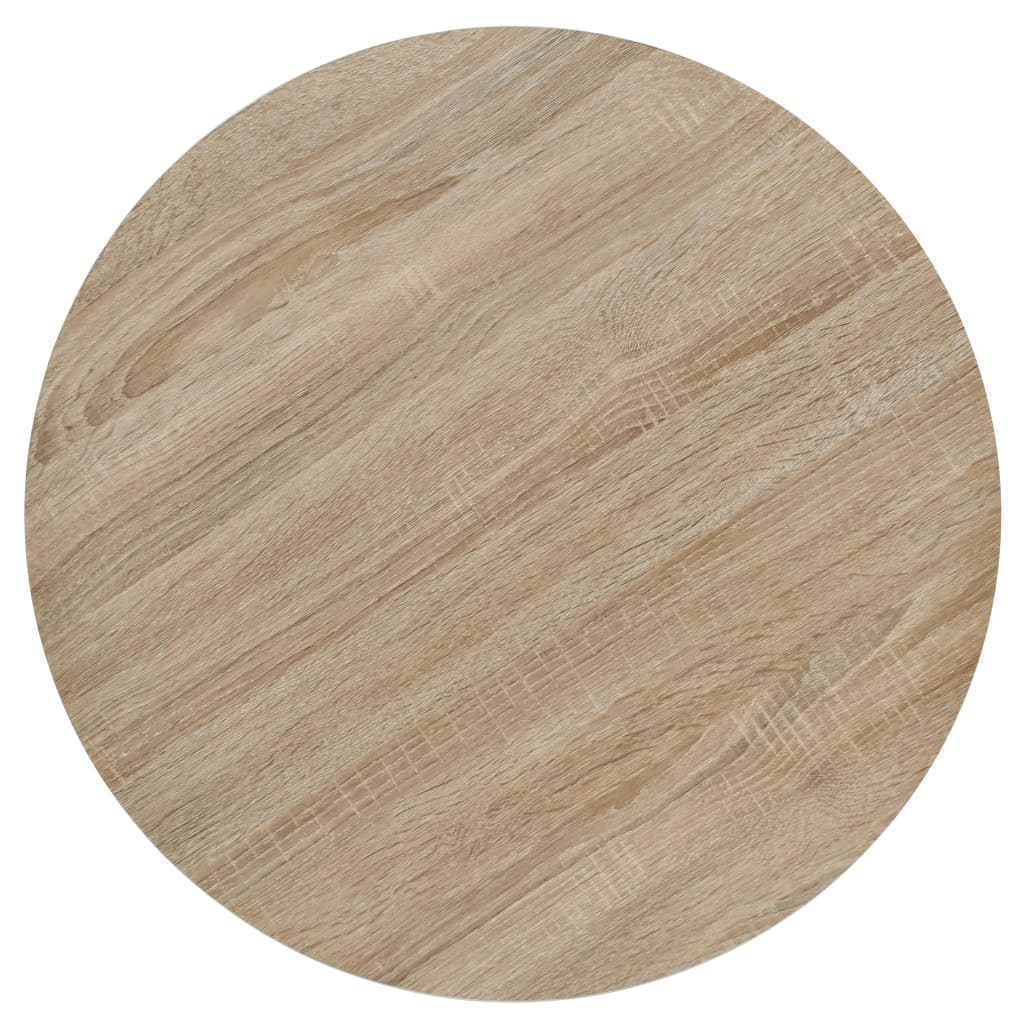 vidaXL Bistro Table MDF and Steel Round 60x75 cm Oak Colour