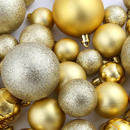 245708 vidaXL 100 Piece Christmas Ball Set 3/4/6 cm Gold