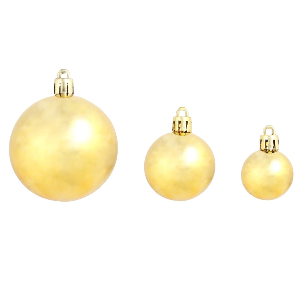 245708 vidaXL 100 Piece Christmas Ball Set 3/4/6 cm Gold