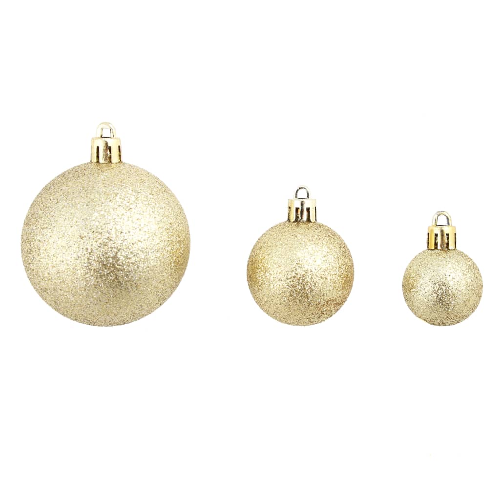 245708 vidaXL 100 Piece Christmas Ball Set 3/4/6 cm Gold