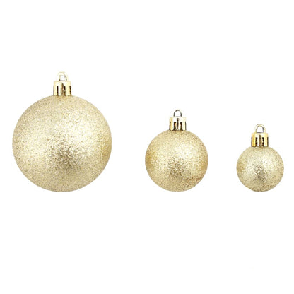 245708 vidaXL 100 Piece Christmas Ball Set 3/4/6 cm Gold