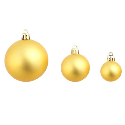 245708 vidaXL 100 Piece Christmas Ball Set 3/4/6 cm Gold