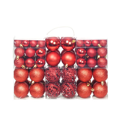245710 vidaXL 100 Piece Christmas Ball Set 3/4/6 cm Red
