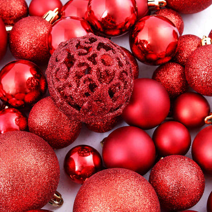 245710 vidaXL 100 Piece Christmas Ball Set 3/4/6 cm Red
