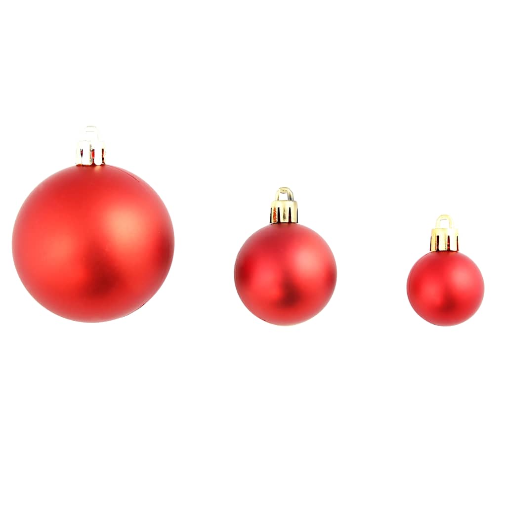 245710 vidaXL 100 Piece Christmas Ball Set 3/4/6 cm Red