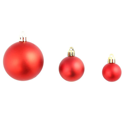 245710 vidaXL 100 Piece Christmas Ball Set 3/4/6 cm Red