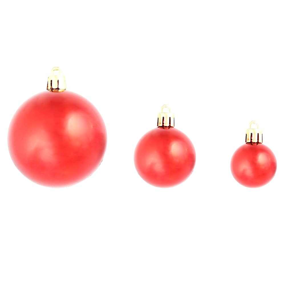 245710 vidaXL 100 Piece Christmas Ball Set 3/4/6 cm Red