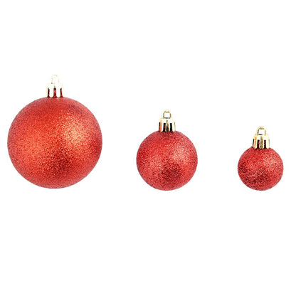245710 vidaXL 100 Piece Christmas Ball Set 3/4/6 cm Red