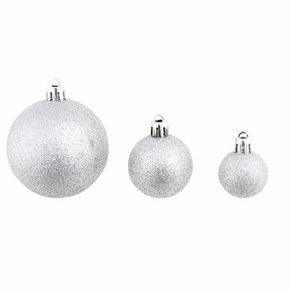 245712 vidaXL 100 Piece Christmas Ball Set 3/4/6 cm Silver