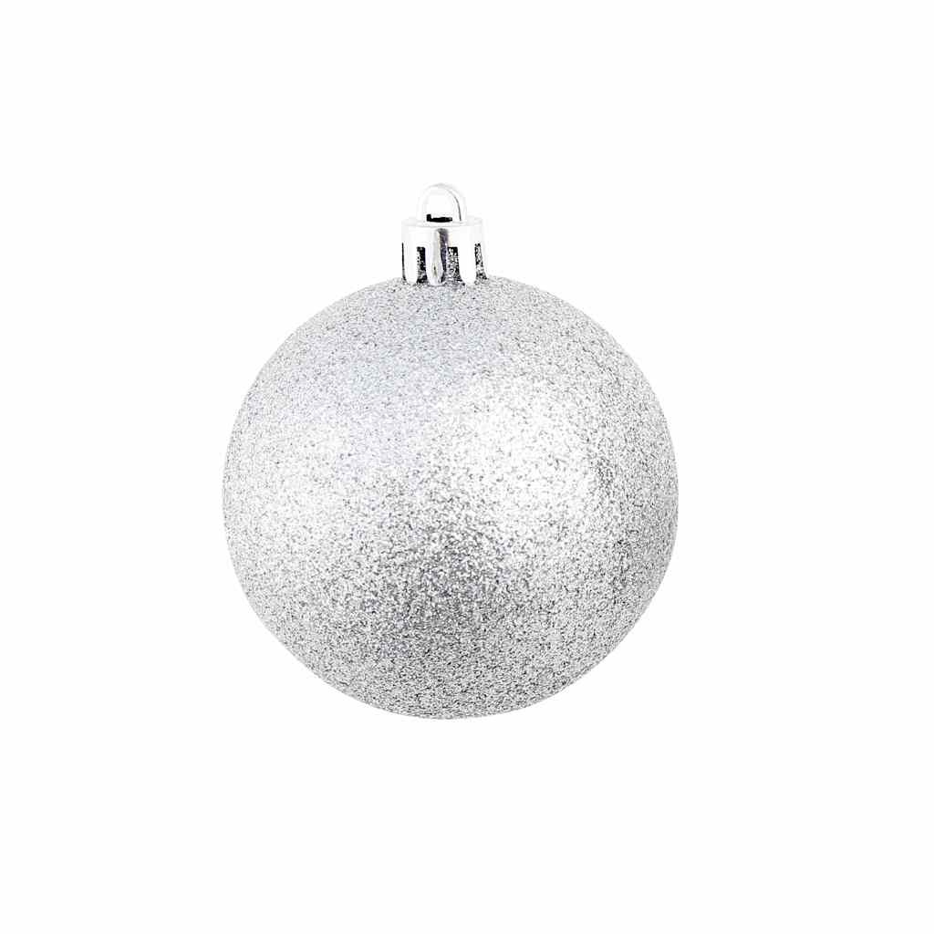 245712 vidaXL 100 Piece Christmas Ball Set 3/4/6 cm Silver