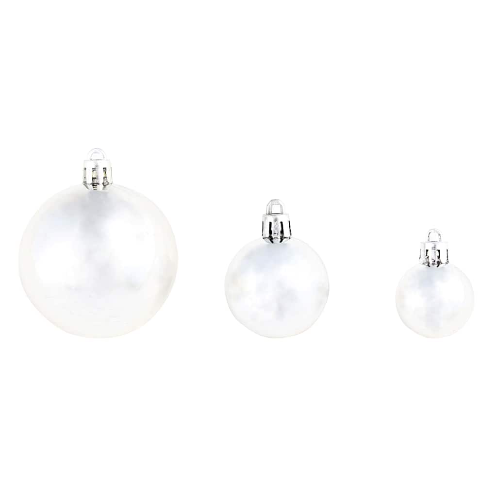245712 vidaXL 100 Piece Christmas Ball Set 3/4/6 cm Silver