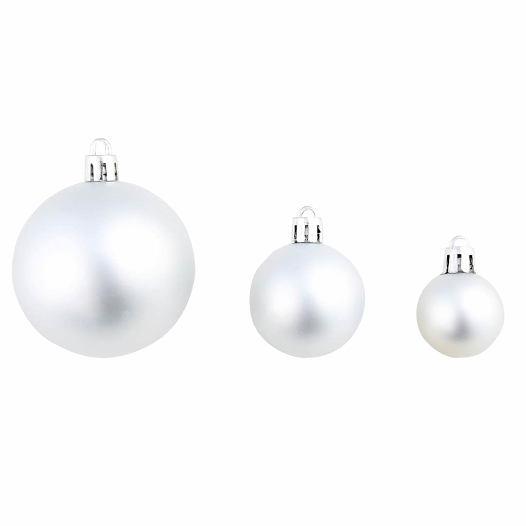 245712 vidaXL 100 Piece Christmas Ball Set 3/4/6 cm Silver