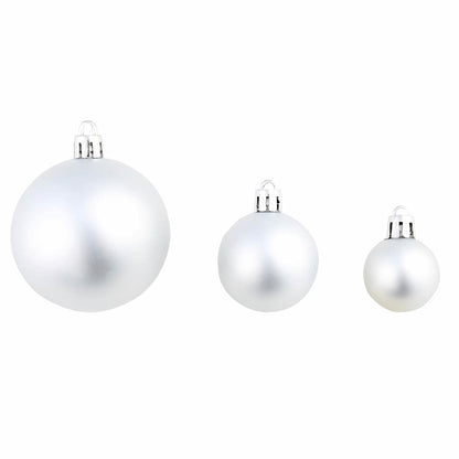 245712 vidaXL 100 Piece Christmas Ball Set 3/4/6 cm Silver
