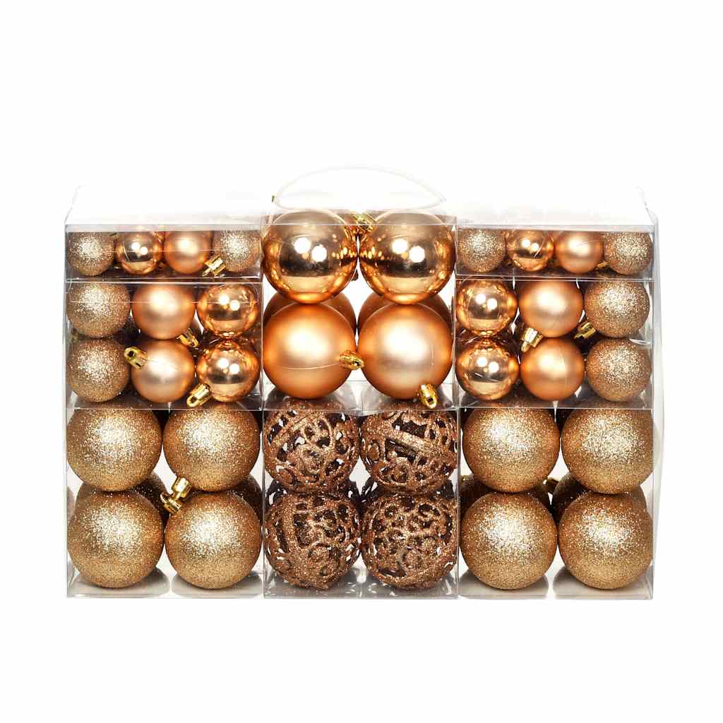 245716 vidaXL 100 Piece Christmas Ball Set 3/4/6 cm Rose/Gold