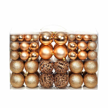 245716 vidaXL 100 Piece Christmas Ball Set 3/4/6 cm Rose/Gold