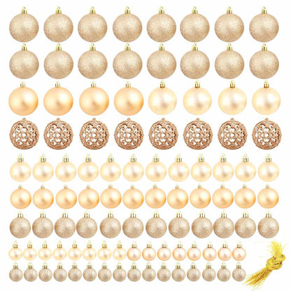 245716 vidaXL 100 Piece Christmas Ball Set 3/4/6 cm Rose/Gold
