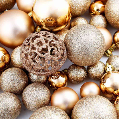 245716 vidaXL 100 Piece Christmas Ball Set 3/4/6 cm Rose/Gold