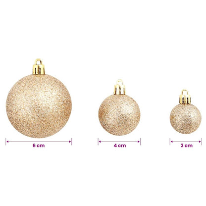 245716 vidaXL 100 Piece Christmas Ball Set 3/4/6 cm Rose/Gold