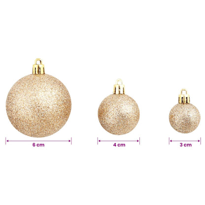 245716 vidaXL 100 Piece Christmas Ball Set 3/4/6 cm Rose/Gold