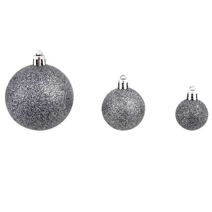 245717 vidaXL 100 Piece Christmas Ball Set 3/4/6 cm White/Grey