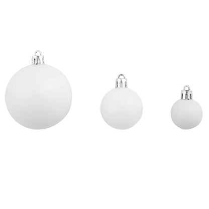 245717 vidaXL 100 Piece Christmas Ball Set 3/4/6 cm White/Grey