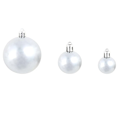 vidaXL 100 Piece Christmas Ball Set 3/4/6 cm White/Grey