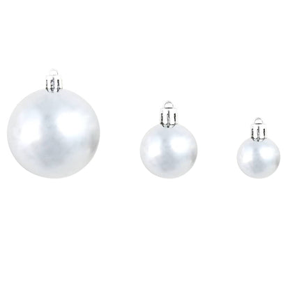 245717 vidaXL 100 Piece Christmas Ball Set 3/4/6 cm White/Grey