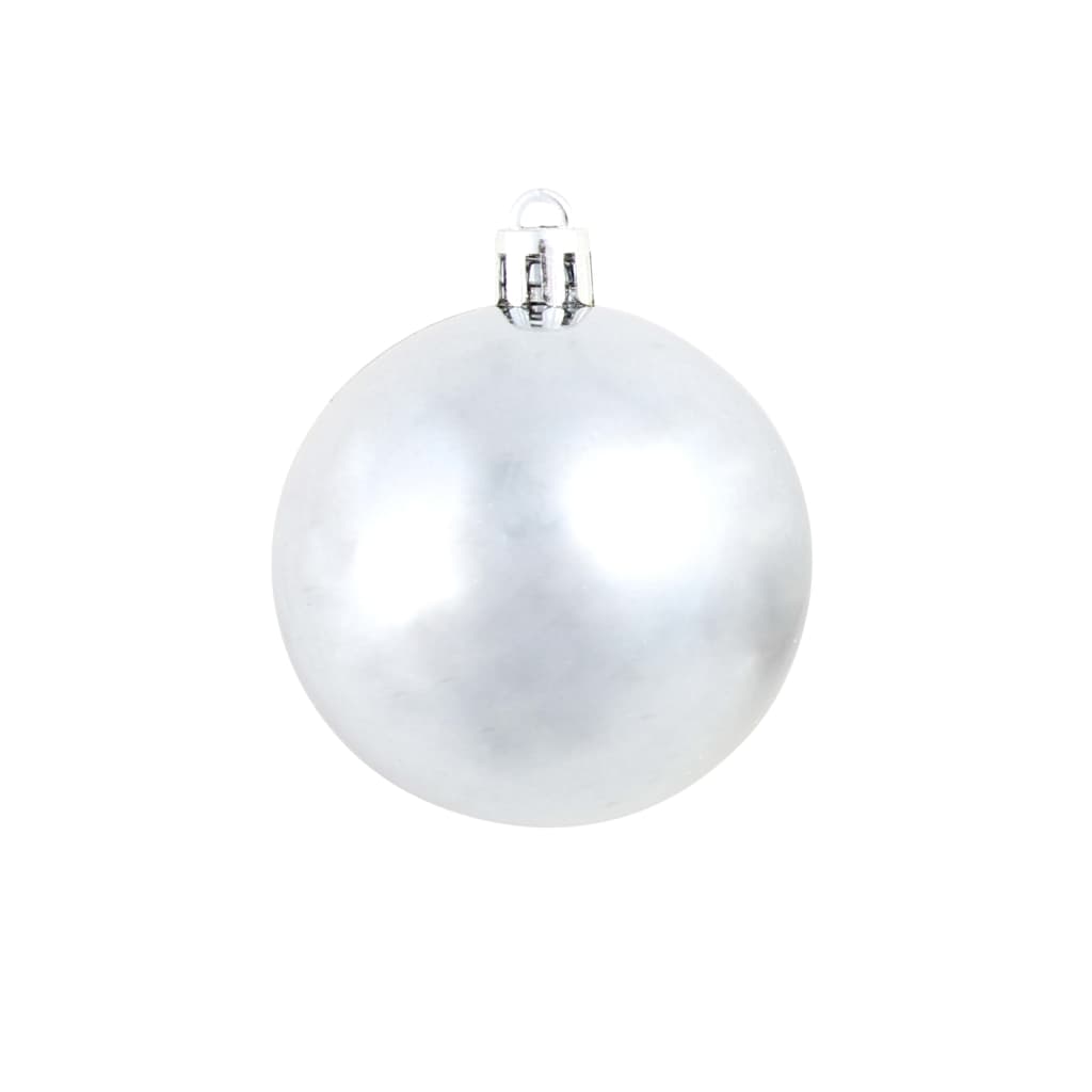 vidaXL 100 Piece Christmas Ball Set 3/4/6 cm White/Grey
