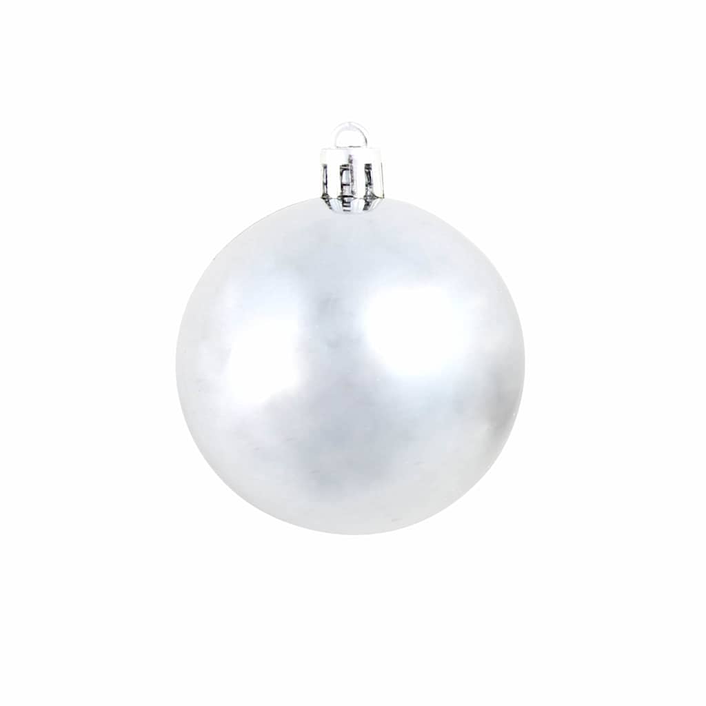 245717 vidaXL 100 Piece Christmas Ball Set 3/4/6 cm White/Grey