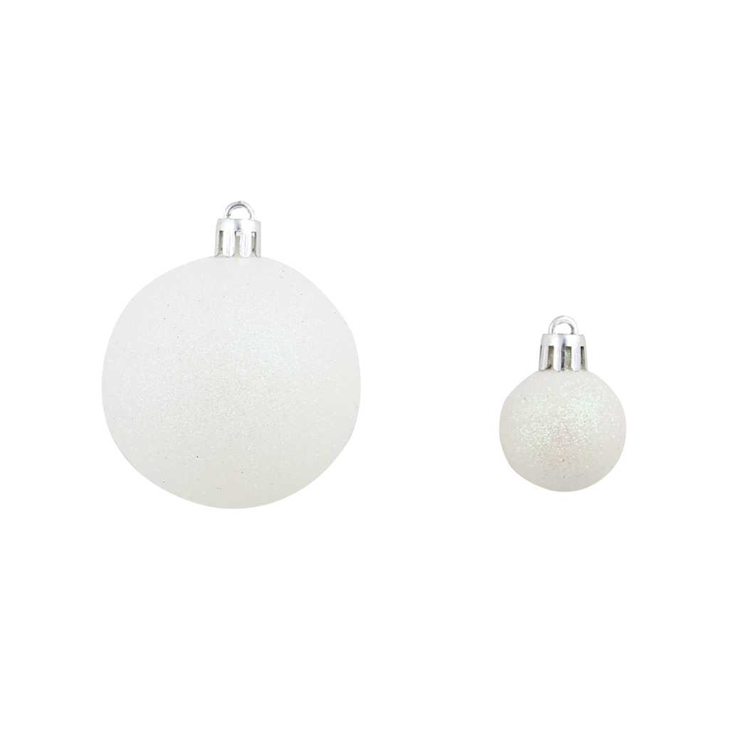 245717 vidaXL 100 Piece Christmas Ball Set 3/4/6 cm White/Grey